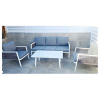 מערכת ישיבה מאלומיניום תלת מושבית+2 כורסאות ושולחן