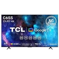 טלווייזיה "55 QLED 4K GOOGLE TV דגם TCL 55C655