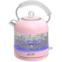 קומקום זכוכית חשמלי עיצוב רטרו SAUTER WK994P ורוד