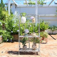 יחידת מדפים ומעמד לעציצים 3 קומות מברזל דגם 9004