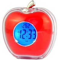 שעון מעורר בעיצוב תפוח מקריא את השעה ומודד טמפ'