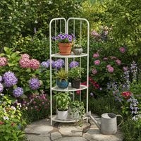 מעמד לעציצים פינתי 3 קומות מברזל 83037 טיפות טבע