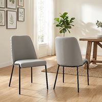 זוג כיסאות ריפוד דמוי עור אפור דגם גלעד HOME DECOR