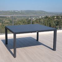 שולחן מאלומיניום בריסל מתארך עד 149 ס"מ פסים אפור