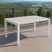 שולחן מרינו נפתח ל 2.70 לבן משטח פסים דמוי עץ