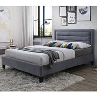 מיטה רחבה לנוער מרופדת בד קטיפתי HOME DECOR