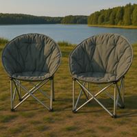זוג כורסאות קמפינג מתקפלים בגוון אפור
