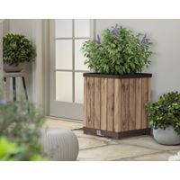 עציץ דקו מרובע גבוה דמוי עץ מבית KETER