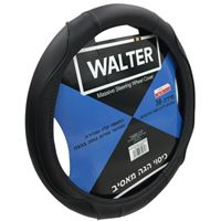 כיסוי הגה מאסיב שחור תפר שחור WALTER