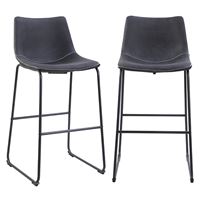 זוג כסאות בר עם רגלי מתכת HOME DECOR דגם אלבמה