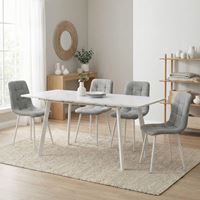 שולחן פינת אוכל אריאל לבן ו 4 כיסאות HOME DECOR