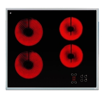 כיריים קרמיות 4 מבערים זכוכית שחורה כפתורי מגע