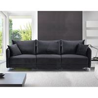 ספה רחבה 2.4 מ בעיצוב מודרני מרופדת בד קטיפתי