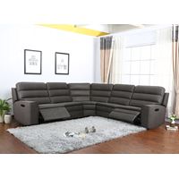 מערכת ישיבה פינתית בריפוד בד רחיץ עם 2 ריקליינרים