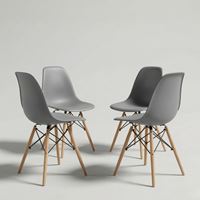 רביעיית כיסאות אוכל נורדיק אפור Tudo Design