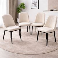 רביעיית כיסאות אוכל מונקו שמנת מבית Tudo Design