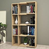 כוננית ספריית מדפים מתכווננת אלגנטית 8 תאים