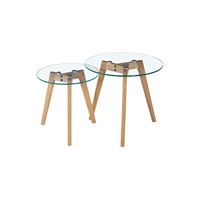 סט 2 שולחנות צד GLAS זכוכית מחוסמת מבית URBAN