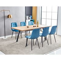 מערכת פינת אוכל נפתחת מלבנית עם 6 כסאות