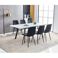 מערכת פינת אוכל נפתחת מלבנית עם 6 כסאות