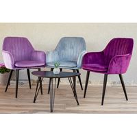 סט 4 כיסאות מפוארים לפינת אוכל מרופדים קטיפה