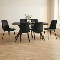 פינת אוכל מקרמיקה+6 כיסאות טוסקנה-ריביירה שחור