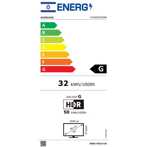 מסך מחשב "34 דגם Samsung C34G55TWWP