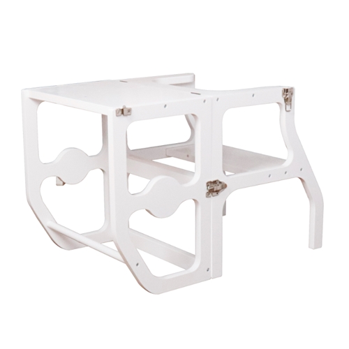 מגדל למידה מודולרי מעץ צבע לבן