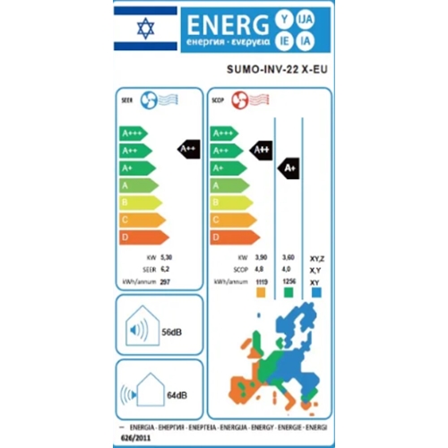 מזגן עילי SUMO-INV-22 X EU טורנדו TORNADO