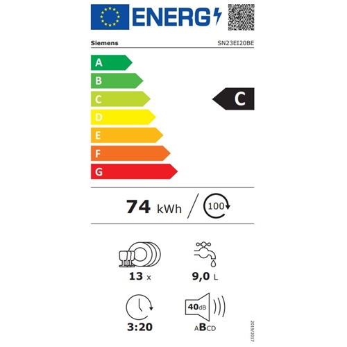 מדיח כלים רחב 60 ס"מ דגם SIEMENS SN23EI20BE