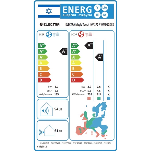 מזגן עילי ELECTRA Magic Touch INV 170 אלקטרה