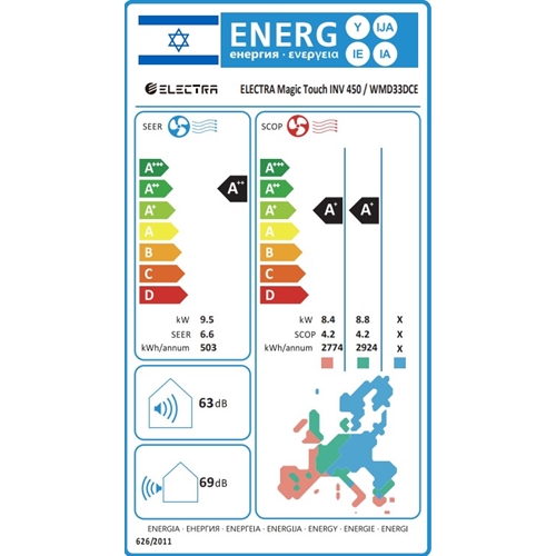 מזגן עילי ELECTRA Magic Touch INV 450 אלקטרה