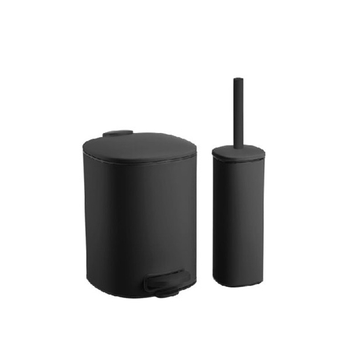 פח עם דוושה ומברשת שירותים