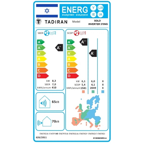 מזגן עילי SOLO INV 370NG תדיראן TADIRAN