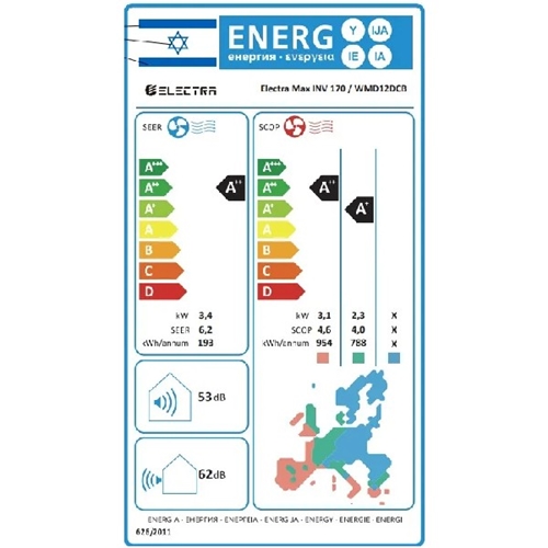 מזגן עילי ELECTRA MAX INV 170 אלקטרה