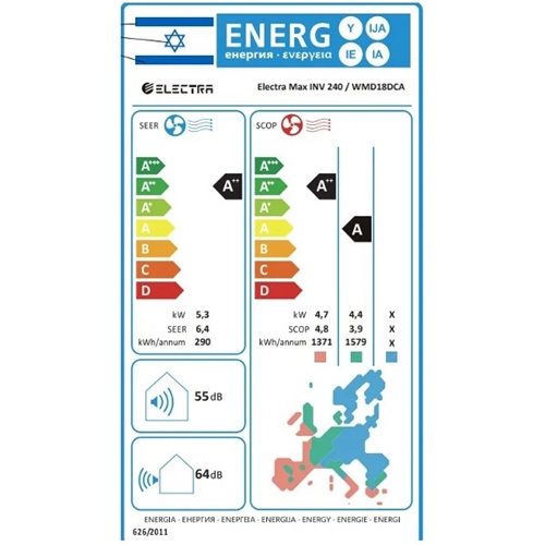 מזגן עילי ELECTRA MAX INV 240 אלקטרה