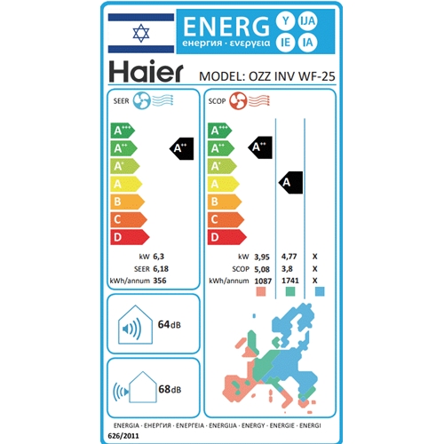 מזגן עילי Haier Ozz Inverter WiFi 25 האייר