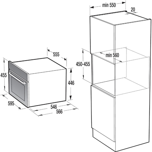 תנור בנוי משולב מיקרו דגם Gorenje BCM4547A10X