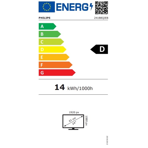 מסך "IPS+PI+DP+HD+SP 23.6 דגם PHILIPS 241B פיליפס