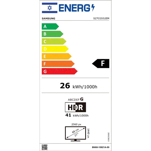 מסך מחשב גיימינג "26.9 דגם SAMSUNG S27CG552EM