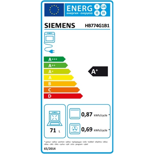 תנור בנוי פירוליטי 71 ליטר דגם SIEMENS HB774G1B1