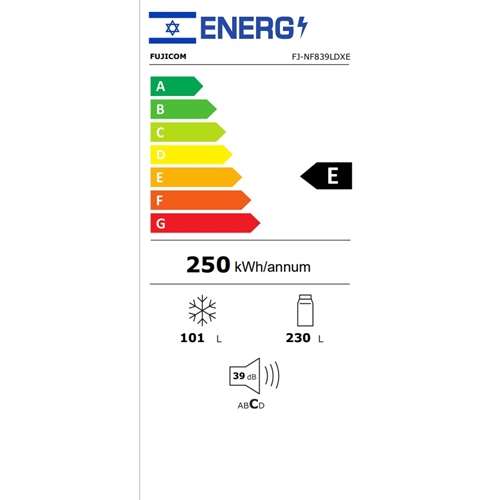 מקרר מקפיא תחתון 331 ליטר FUJICOM FJ-NF839LDXE