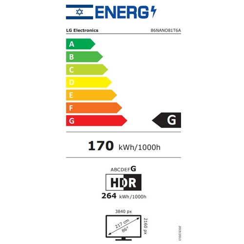 טלוויזיה חכמה "86 NANO 4K דגם LG 86NANO81T6A