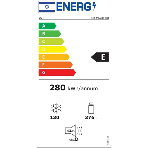 מקרר מקפיא עליון 506 ליטר דגם LG GR-M6781WU לבן