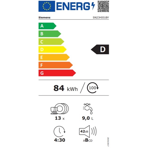 מדיח כלים רחב 60 ס"מ דגם SIEMENS SN23HI01BY