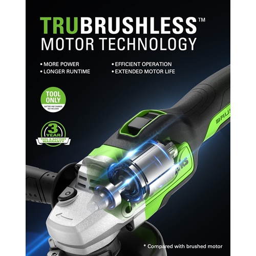 משחזת זווית "Brushless 5 עם 2 סוללות 5.0 מטען מהיר