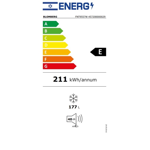 מקפיא 5 מגירות 177 ליטר דגם Blomberg FNT9557W