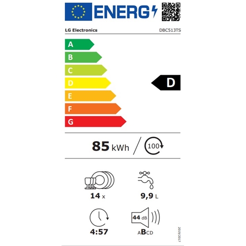 מדיח כלים רחב אינטגרלי מלא דגם LG DBC513TS