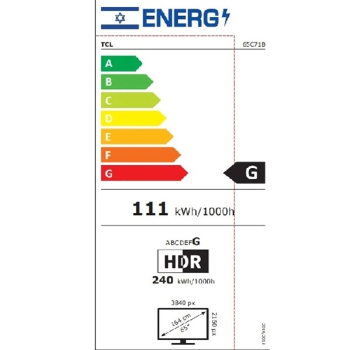 טלוויזיה "65 TCL 65C71B QD-MINI LED 4K Google TV