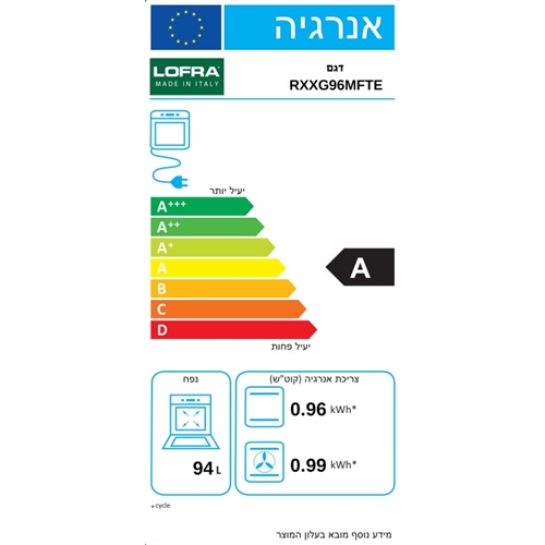 תנור משולב כיריים 90 ס"מ דגם RBPG96MFT לופרה LOFRA